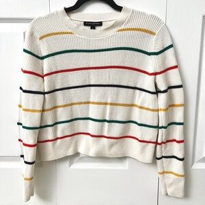 Banana Republic Multicolor Striped Sweater - Cream, Red, Green, Yellow, Black